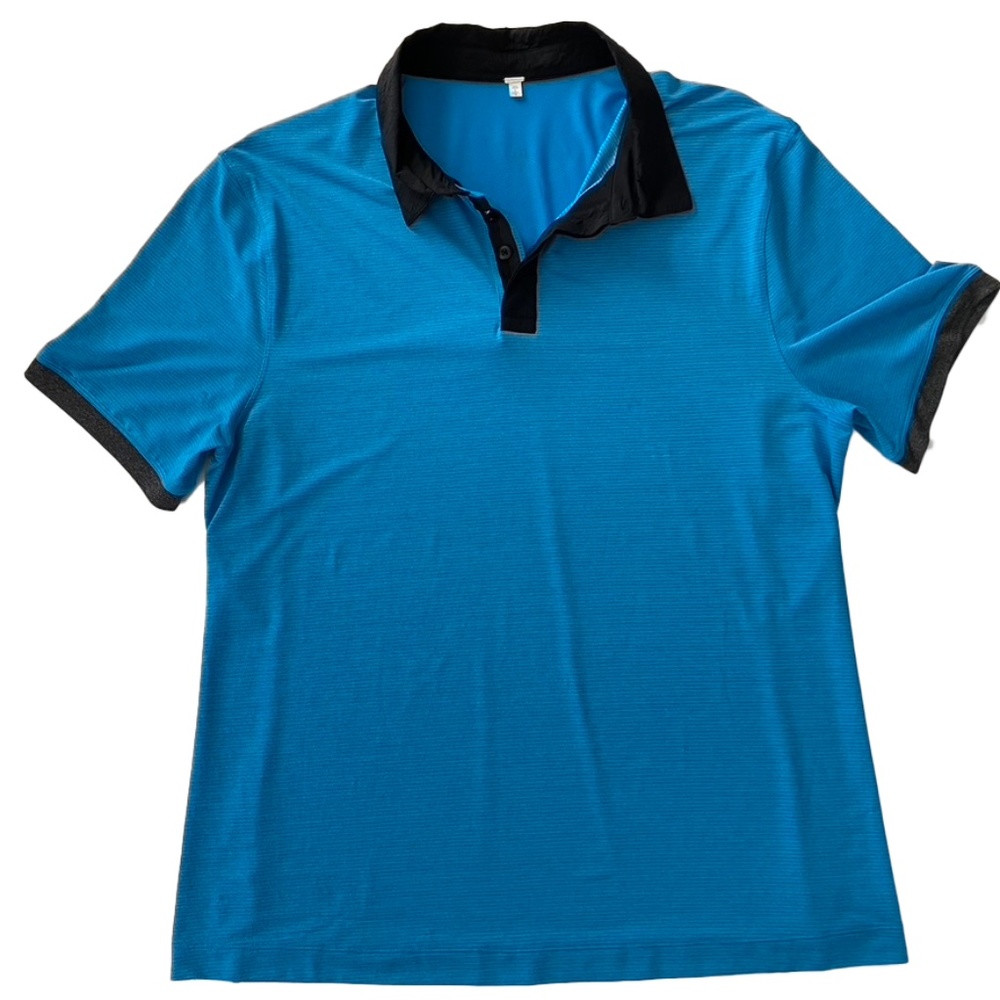 Lululemon Precision  Button Polo Black Collared Shirt Size: Men's LARGE